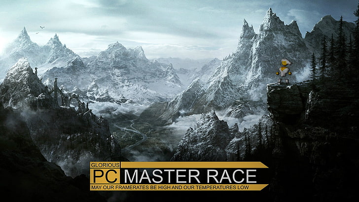 PC Master Race, PC gaming, PC Master  Race, mountain, communication, HD wallpaper