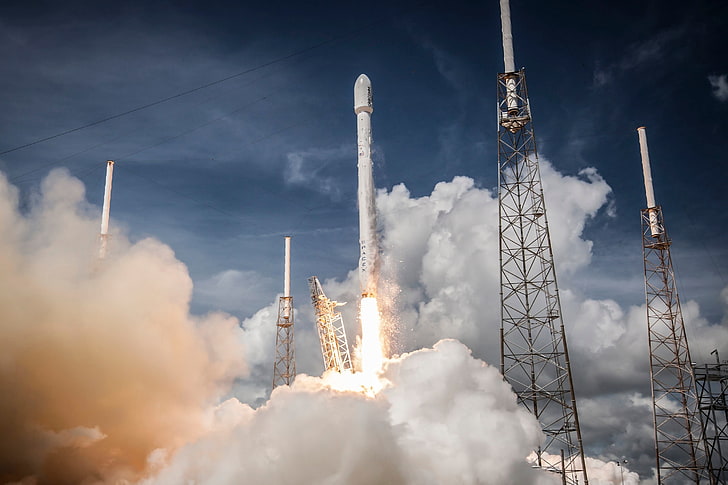 SpaceX, rocket, Falcon 9, smoke, cloud - sky, industry, nature, HD wallpaper