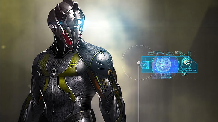 robot character action wallpaper, cyborg, human representation