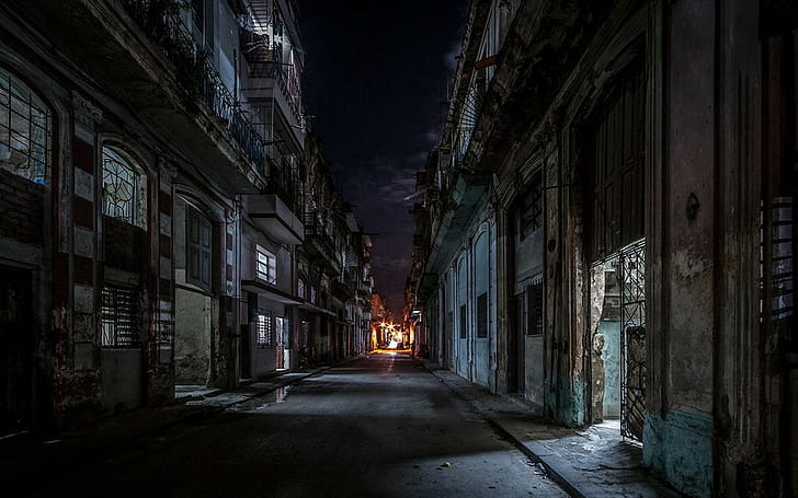 Street, Urban, Havana, Cuba, Lights, Architecture, City, HD wallpaper