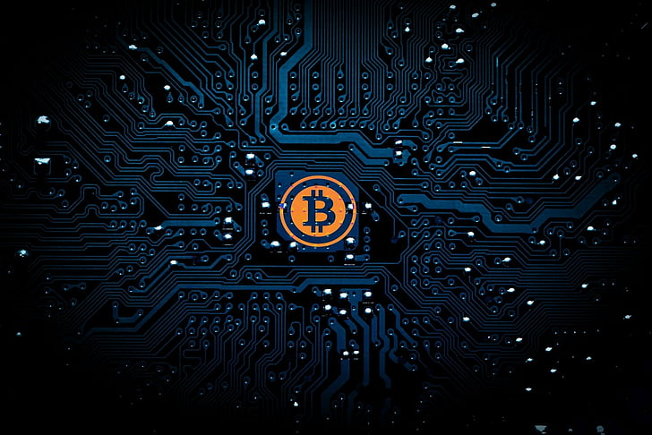 Technology, Bitcoin, Circuit, no people, communication, abstract, HD wallpaper