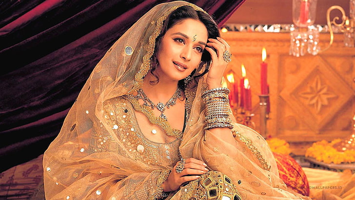 Madhuri Dixit Devdas, young adult, young women, beauty, traditional clothing