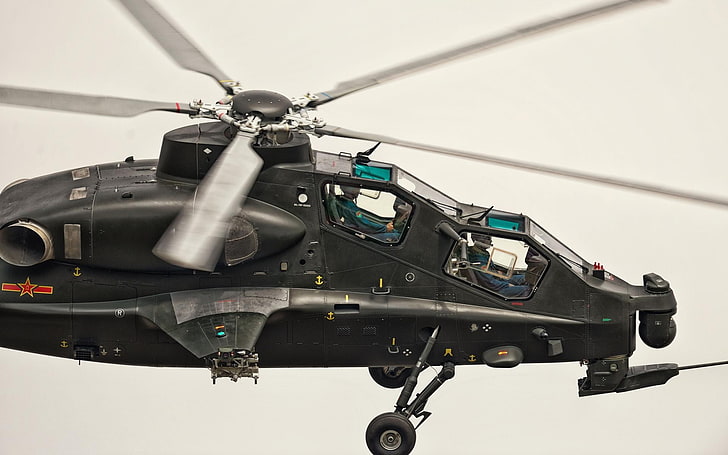 gray and black military chopper, CAIC Z-10, helicopters, aircraft, HD wallpaper