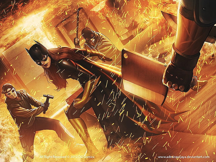 Cat Woman fighting scene, Batgirl, superheroines, DC Comics, real people, HD wallpaper