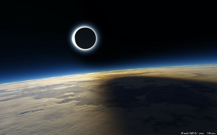 eclipse, space, Earth, HD wallpaper