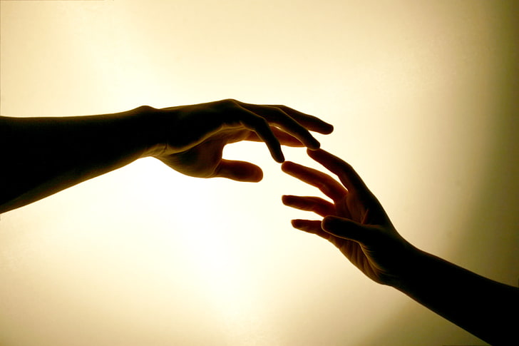 two people's hands, pair, touch, human Hand, human Finger, unrecognizable Person, HD wallpaper