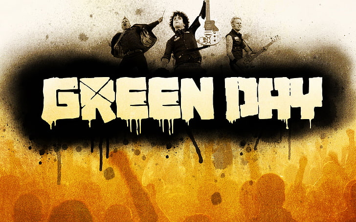 Green Day Rock Band, Green Day poster, Music, american, text, HD wallpaper
