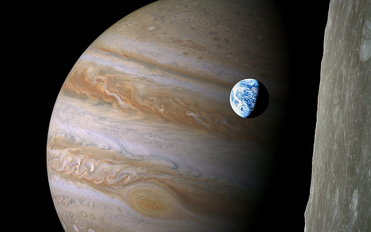Jupiter Earth Planet HD, space, HD wallpaper