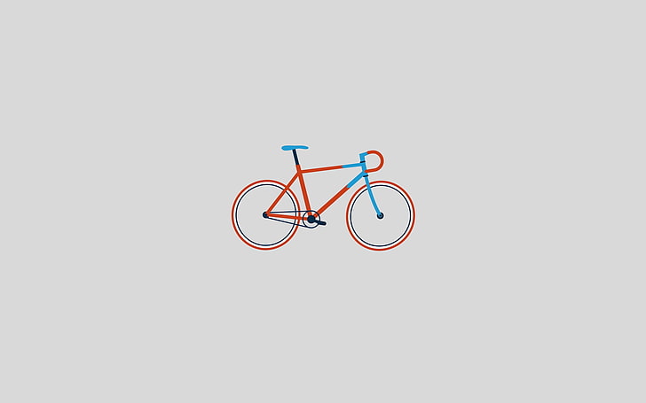 HD wallpaper: red and blue bicycle illustration, sports, drawing,  minimalism | Wallpaper Flare