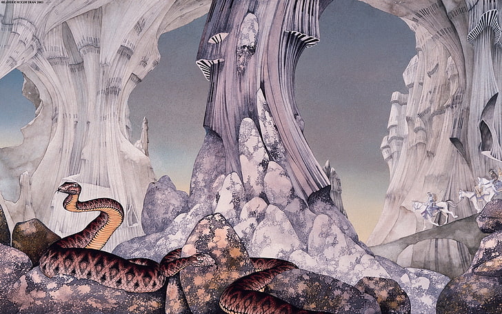 HD wallpaper: music path rocks snakes classic horses roger dean album  covers riding 1974 cover art 70s yes relaye Animals Horses HD Art |  Wallpaper Flare