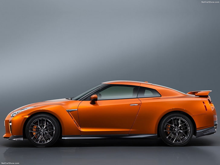 Nissan GT-R, Nissan GT-R 2017, car, orange cars, mode of transportation, HD wallpaper