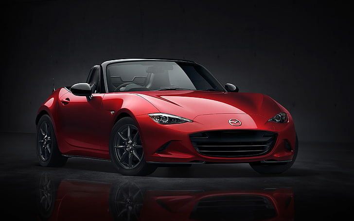 red Mazda Miata MX-5 coupe, muscle cars, mode of transportation