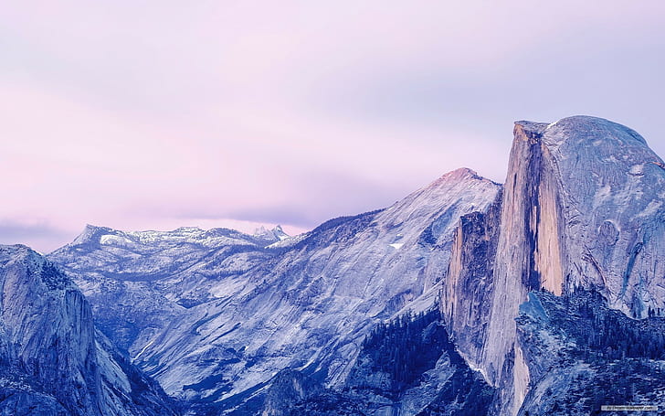 mountains, Yosemite National Park, cliff, landscape, winter
