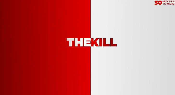 30 Seconds To Mars, The Kill text overlay, Music, red, communication, HD wallpaper