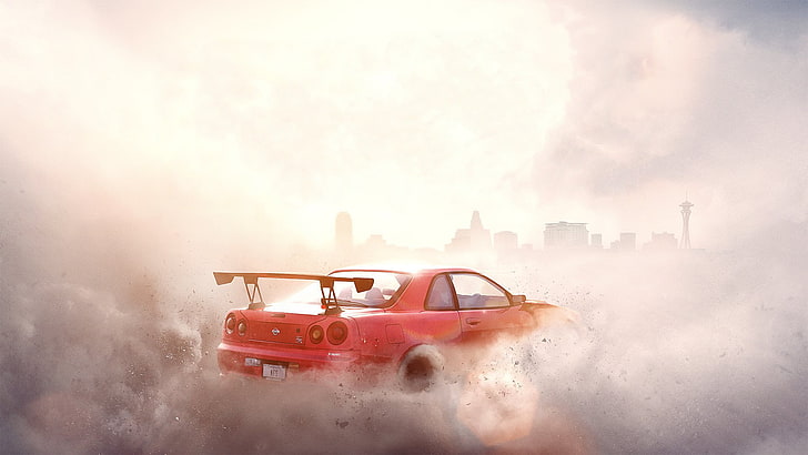 red coupe with white smoke, Need for Speed, Need for Speed: Payback, HD wallpaper