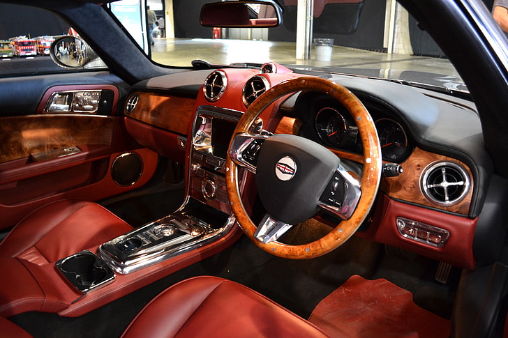 black and red car steering wheel, luxury cars, The Premier Group, HD wallpaper