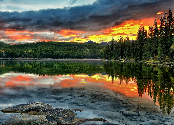 Pyramid Lake, Jasper National Park, Alberta, Canada, best, background