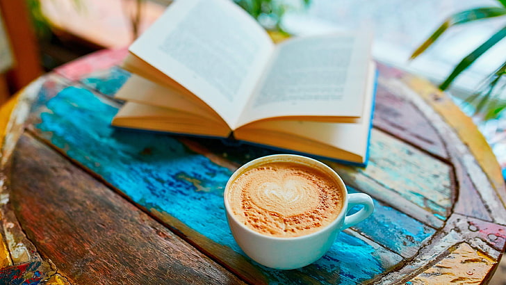 HD wallpaper: coffee cup, book, wooden table, good morning, still life  photography | Wallpaper Flare