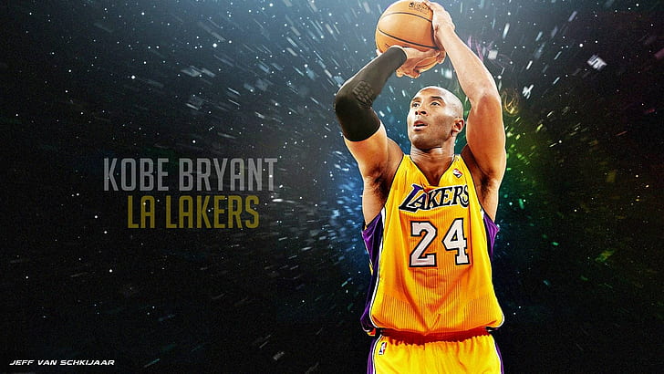 Download Kobe Bryant 24 Logo Jersey Back View Wallpaper