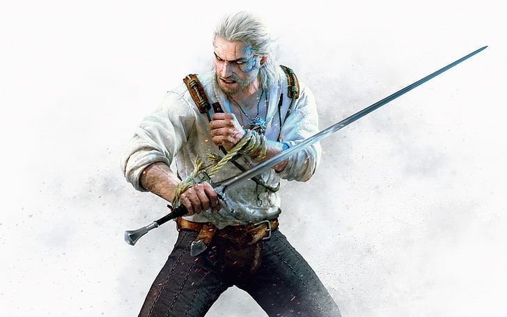 video games, The Witcher 3: Wild Hunt, Geralt of Rivia, one person