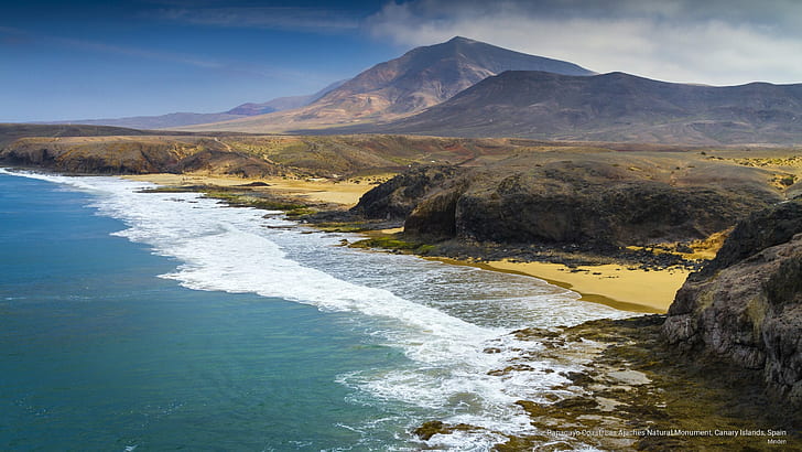 Papagayo Coast, Las Ajaches Natural Monument, Canary Islands, Spain, HD wallpaper