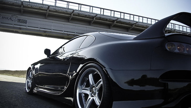 black coupe, Toyota Supra, tuning, car, transportation, mode of transportation, HD wallpaper