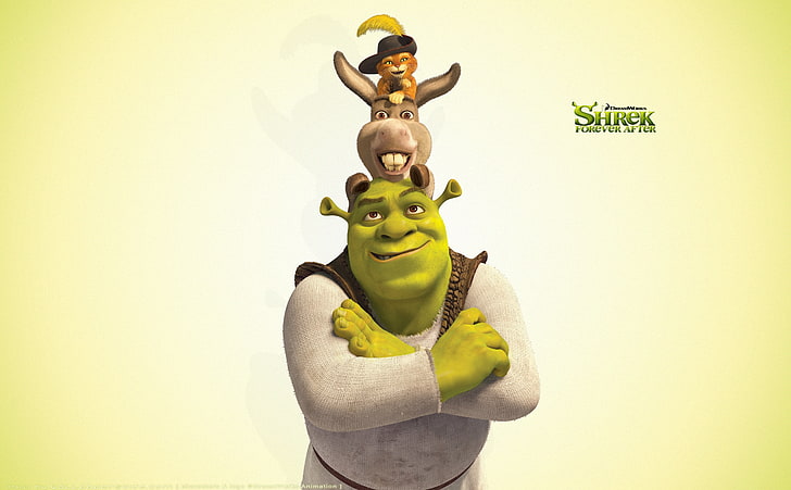 Shrek, Donkey and Puss in Boots, Shrek The..., Shrek digital wallpaper, HD wallpaper