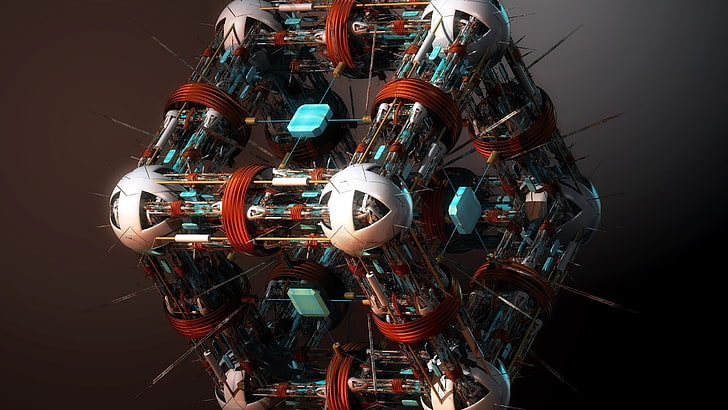 cube, render, technology, digital art, CGI, large group of objects