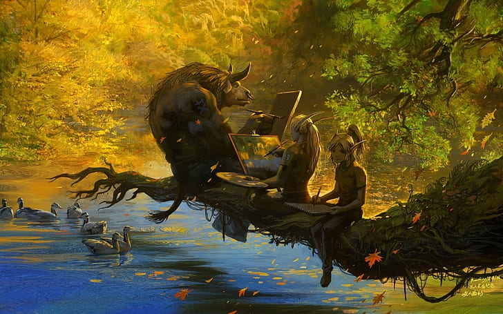 animals, artistic, computer, creatures, fantasy, forest, funny