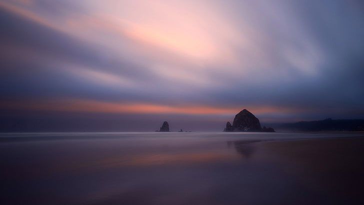 Cannon Beach, water, sky, sea, horizon over water, tranquility, HD wallpaper