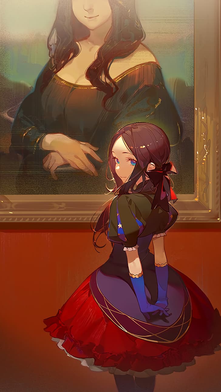 anime girls, Mona Lisa, Leonardo Da Vinci (FGO), Fate/Grand Order, HD wallpaper