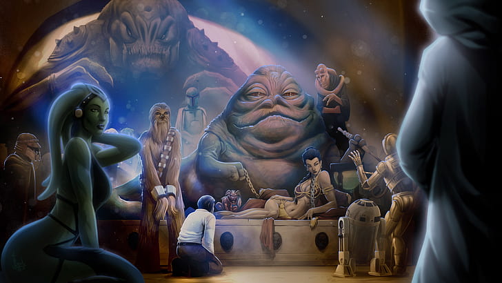 star wars, Leia Organa, princess leia, Leia Organa Solo, jabba, HD wallpaper