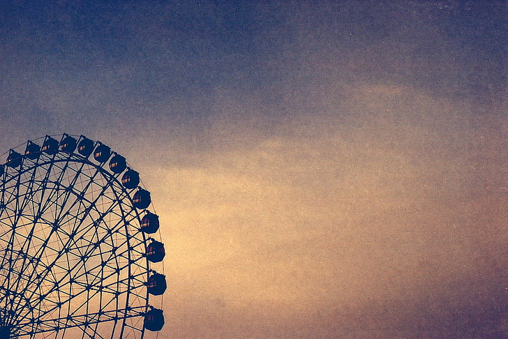 ferris wheel, vintage, sky, low angle view, amusement park ride