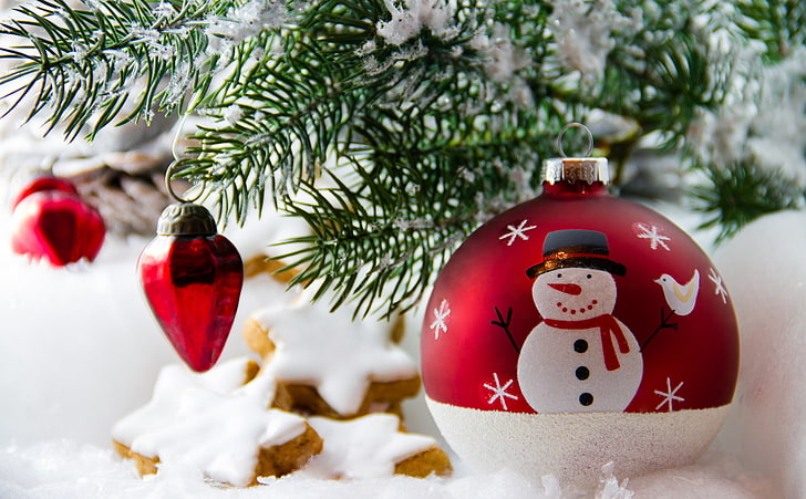 Merry Christmas, Holidays, Creative, Classic, Snowman, Xmas, Painted, HD wallpaper