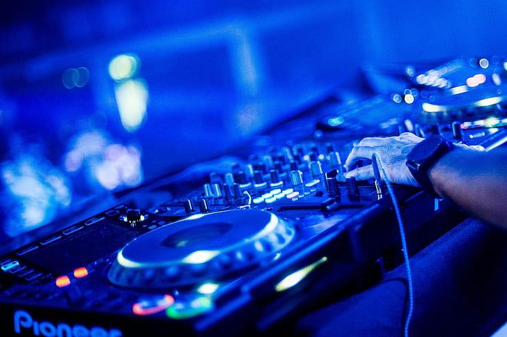 dj turntables mixing consoles, music, arts culture and entertainment
