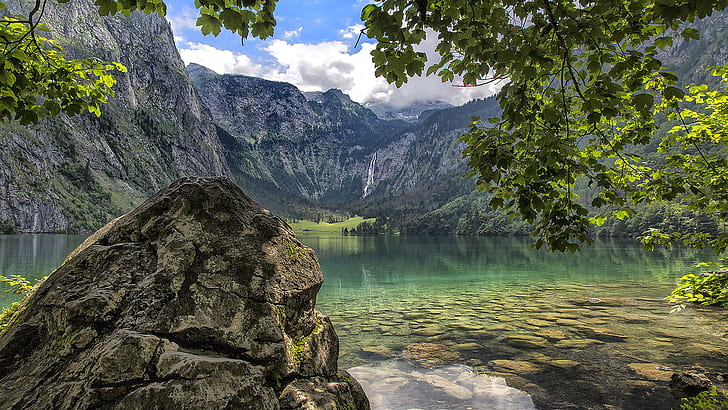 1920×1080 Photography Wallpaper Park wallpaper: Flare Bavaria Lake HD Landscape Germany Obersee In Summer National | Berchtesgaden