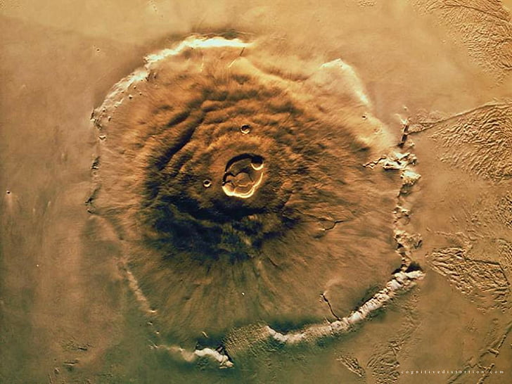 mars, mons, olympus, solar, surface, system, HD wallpaper