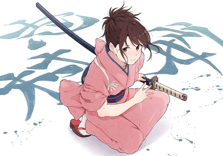 samurai, katana, kimono, Gintama, Shimura Tae, HD wallpaper