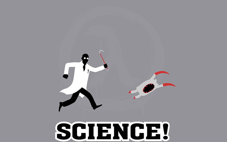 Science logo, minimalism, Half-Life, communication, text, representation, HD wallpaper