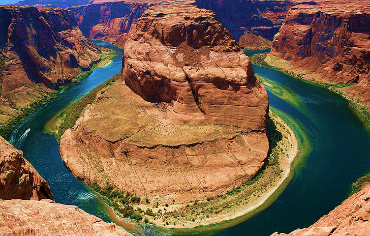 USA, nature, landscape, Horseshoe Bend, hairpin turns, Arizona, HD wallpaper