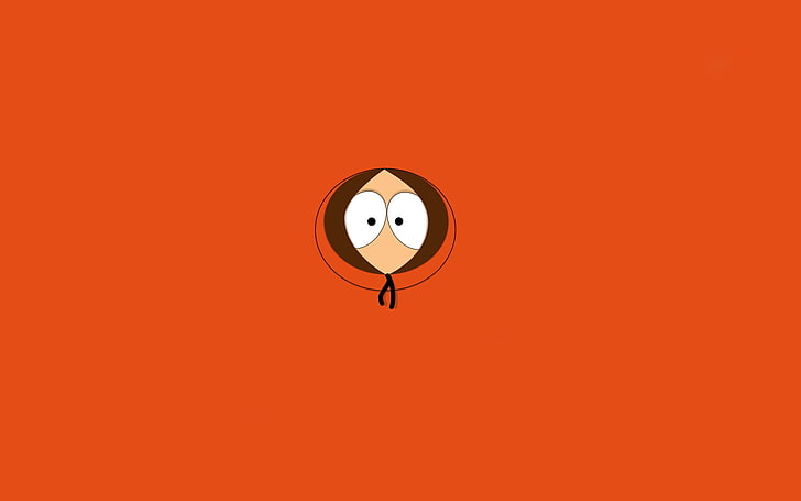 southpark character illustration, minimalism, South Park, orange background