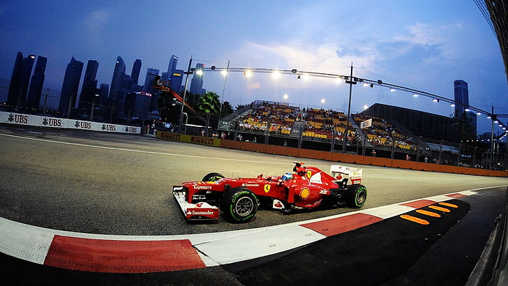 Ferrari, Fernando Alonso, Formula 1, car, transportation, competition, HD wallpaper