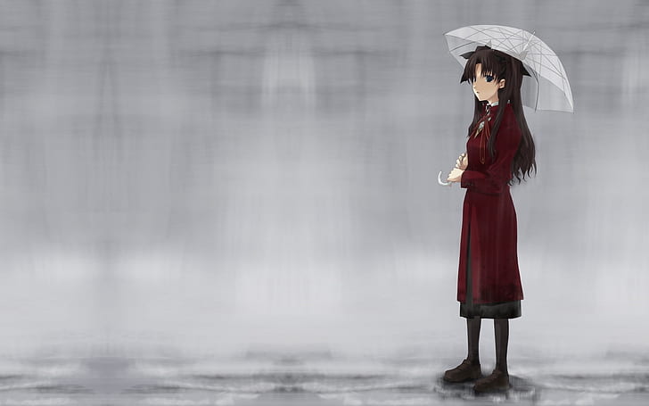 HD wallpaper: Girl Walking In Rain, Anime / Animated, umbrella | Wallpaper  Flare