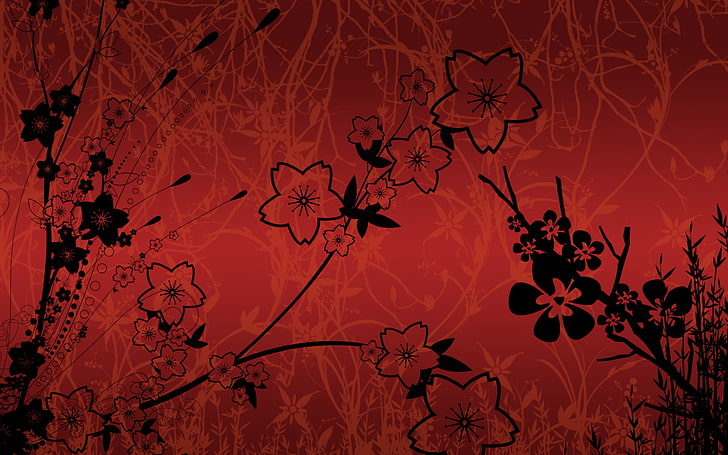 Red Floral Wallpaper For Walls