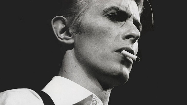 david Bowie, monochrome, Musicians, smoking