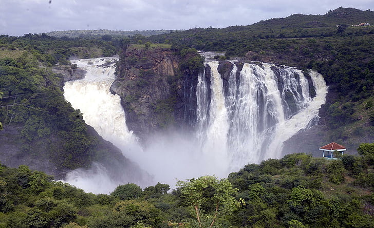 Shivanasamudra Falls - India, waterfalls, asia, nature and landscapes, HD wallpaper