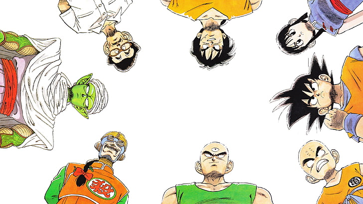 Dragon Ball Z characters illustration, Son Goku, Krillin, Chi Chi