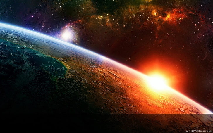 earth atmosphere, space, star - space, astronomy, planet - space, HD wallpaper