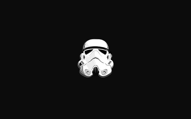 white Stormtrooper illustration, Star Wars, helmet, minimalism