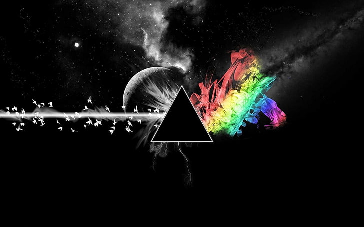 Photoshop, Pink Floyd, digital art, The Dark Side of the Moon, HD wallpaper